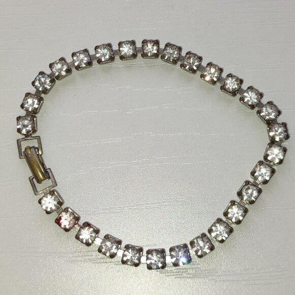 Vintage Bracelet Glass Zirconia small hand wrist - Picture 1 of 10